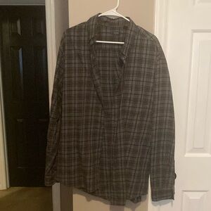 Plaid Button-Up Shirt